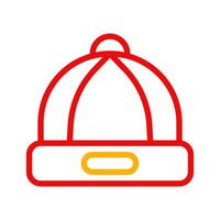 sombrero icono duocolor rojo amarillo chino ilustración vector