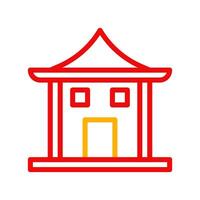 arco icono duocolor rojo amarillo chino ilustración vector