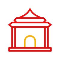Arch icon duocolor red yellow chinese illustration vector