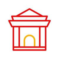 arco icono duocolor rojo amarillo chino ilustración vector
