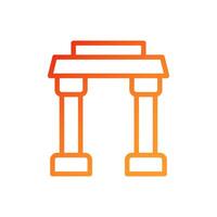 arco icono degradado rojo naranja chino ilustración vector