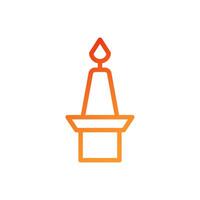 vela icono degradado rojo naranja chino ilustración vector