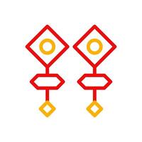 decoración icono duocolor rojo amarillo chino ilustración vector