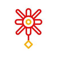decoración icono duocolor rojo amarillo chino ilustración vector