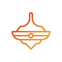 hilado icono degradado rojo naranja chino ilustración vector