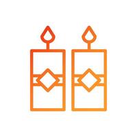 Candle icon gradient red orange chinese illustration vector