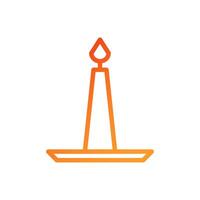 Candle icon gradient red orange chinese illustration vector