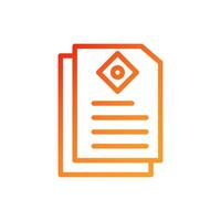 Paper icon gradient red orange chinese illustration vector