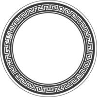 Silhouette Greek Circle Frame black color only vector