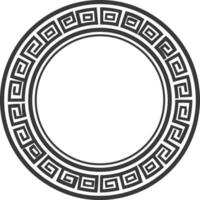 Silhouette Greek Circle Frame black color only vector