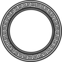 Silhouette Greek Circle Frame black color only vector