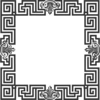 Silhouette Greek square frame black color only vector