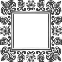 Silhouette Greek square frame black color only vector