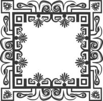 Silhouette Greek square frame black color only vector