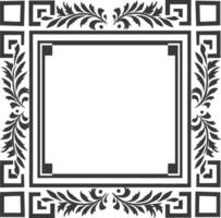 Silhouette Greek square frame black color only vector