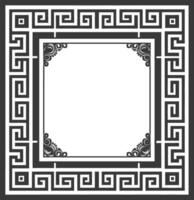 Silhouette Greek square frame black color only vector