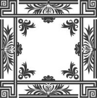 Silhouette Greek square frame black color only vector