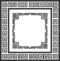 Silhouette Greek square frame black color only vector