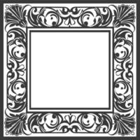 silueta griego cuadrado marco negro color solamente vector