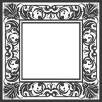 Silhouette Greek square frame black color only vector