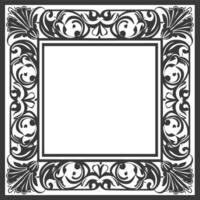 Silhouette Greek square frame black color only vector