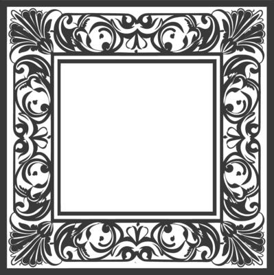 Silhouette Greek square frame black color only
