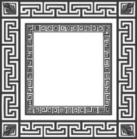 Silhouette Greek square frame black color only vector