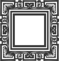 Silhouette Greek square frame black color only vector