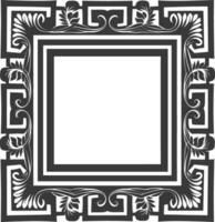 Silhouette Greek square frame black color only vector