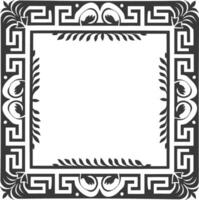 Silhouette Greek square frame black color only vector