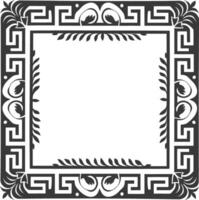 Silhouette Greek square frame black color only vector