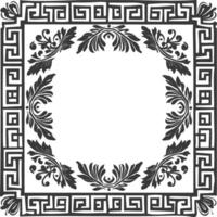 Silhouette Greek square frame black color only vector