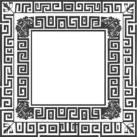 Silhouette Greek square frame black color only vector