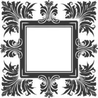 Silhouette Greek square frame black color only vector