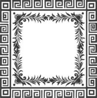 Silhouette Greek square frame black color only vector