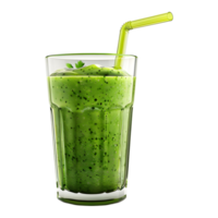 3D Rendering of a Fresh Juice mint with straw on Transparent Background png