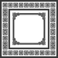 Silhouette Greek square frame black color only vector