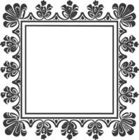 Silhouette Greek square frame black color only vector