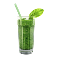 3D Rendering of a Fresh Juice mint with straw on Transparent Background png