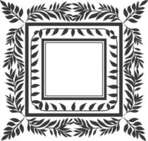 Silhouette Greek square frame black color only vector