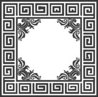 Silhouette Greek square frame black color only vector