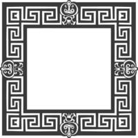 Silhouette Greek square frame black color only vector