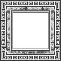 Silhouette Greek square frame black color only vector