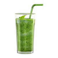 3D Rendering of a Fresh Juice mint with straw on Transparent Background png