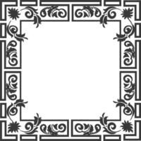 Silhouette Greek square frame black color only vector