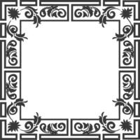 Silhouette Greek square frame black color only vector