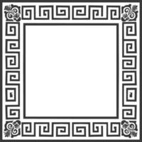 Silhouette Greek square frame black color only vector