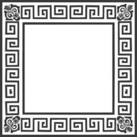 Silhouette Greek square frame black color only vector