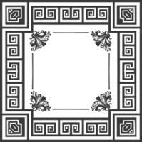 Silhouette Greek square frame black color only vector