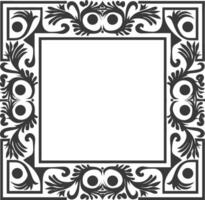 Silhouette Greek square frame black color only vector